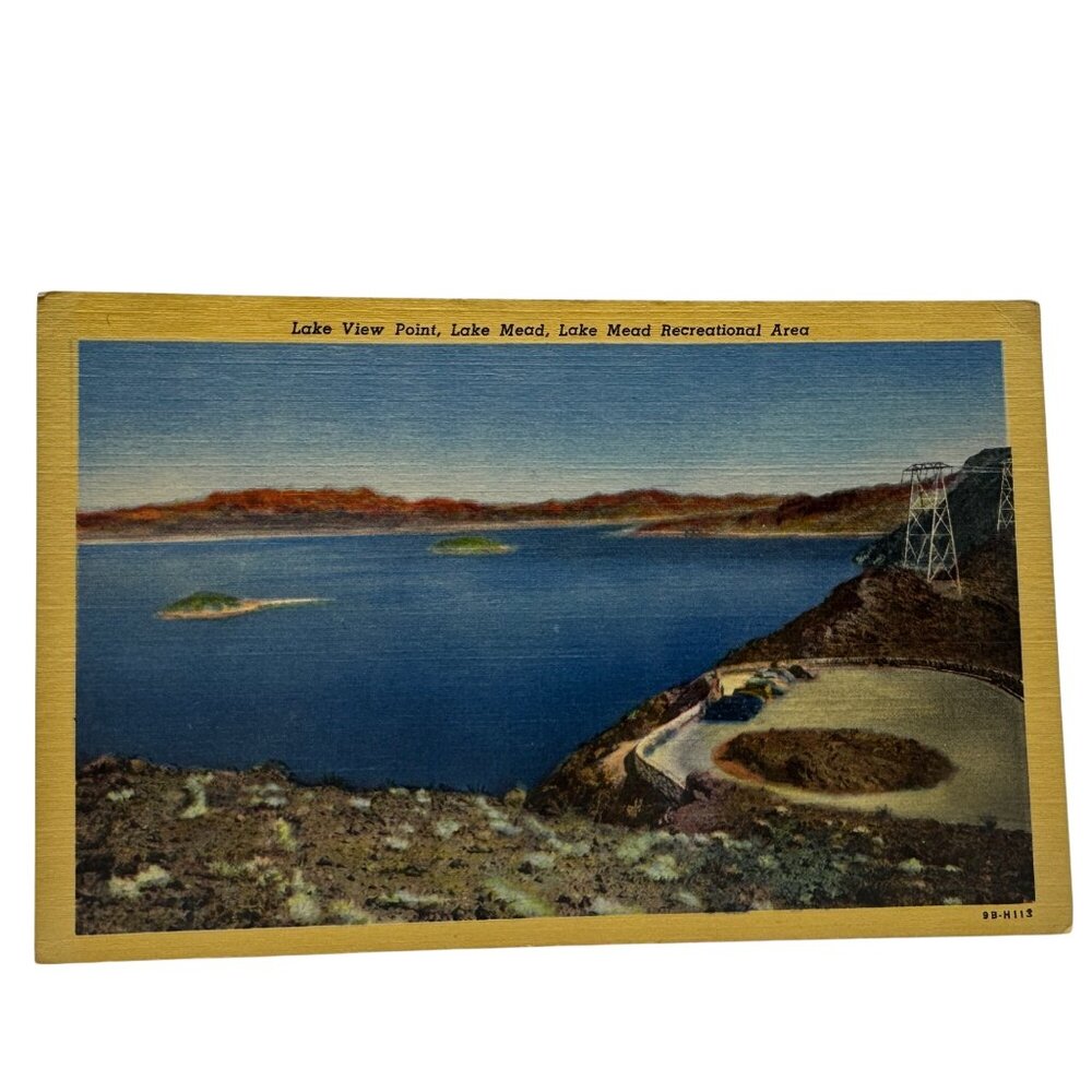 Vintage Lake Mead Postcard Lake View Point Boulder City Nevada